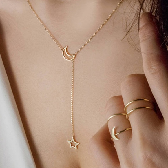 Lulus Jewelry - Lulu’s "My Moon & Star" Minimalist Boho Necklace